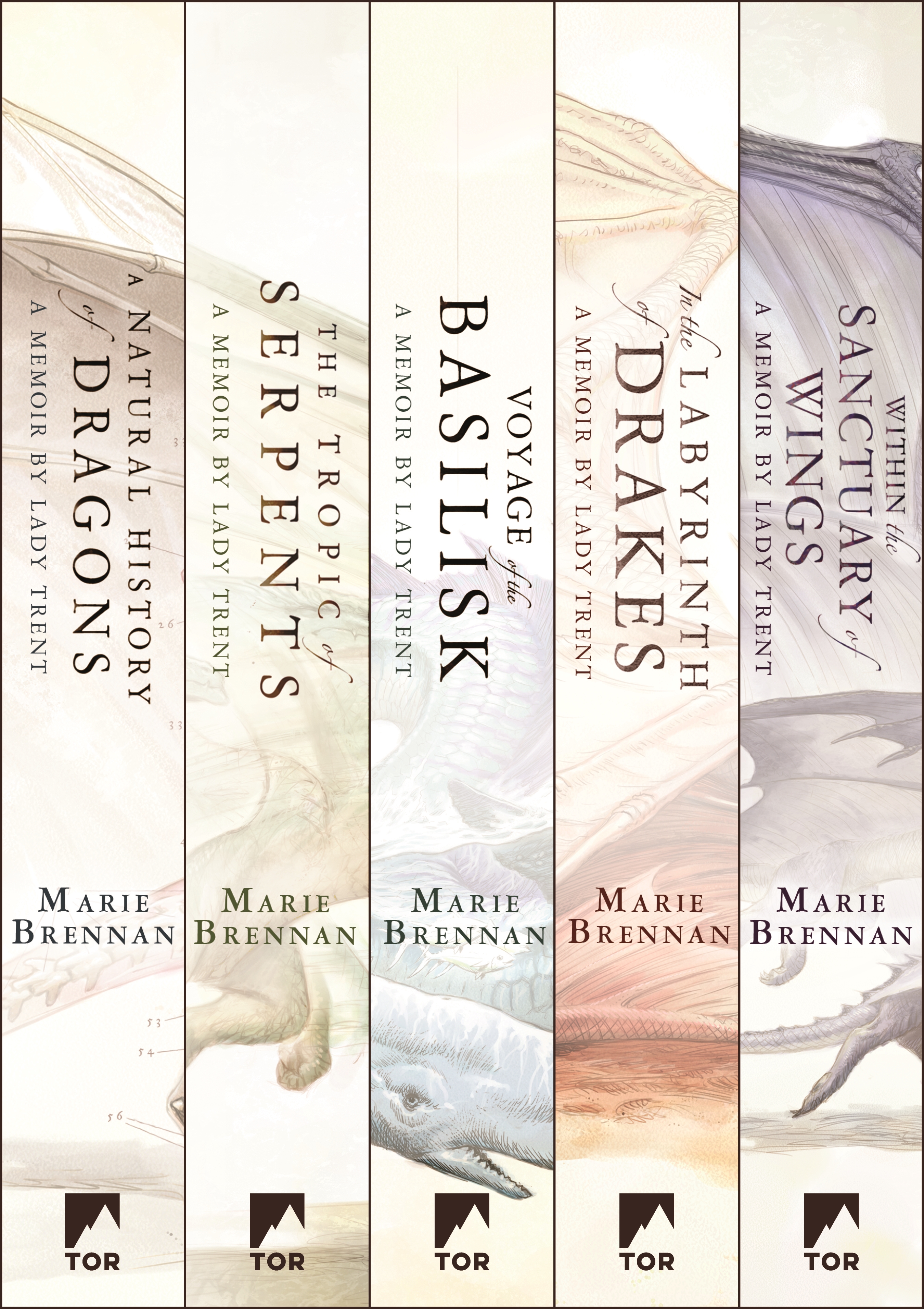 The Complete Memoirs of Lady Trent Series : A Natural History of Dragons, The Tropic of Serpents, The Voyage of the Basilisk, In the Labyrinth of Drakes, Within the Sanctuary of Wings by Marie Brennan