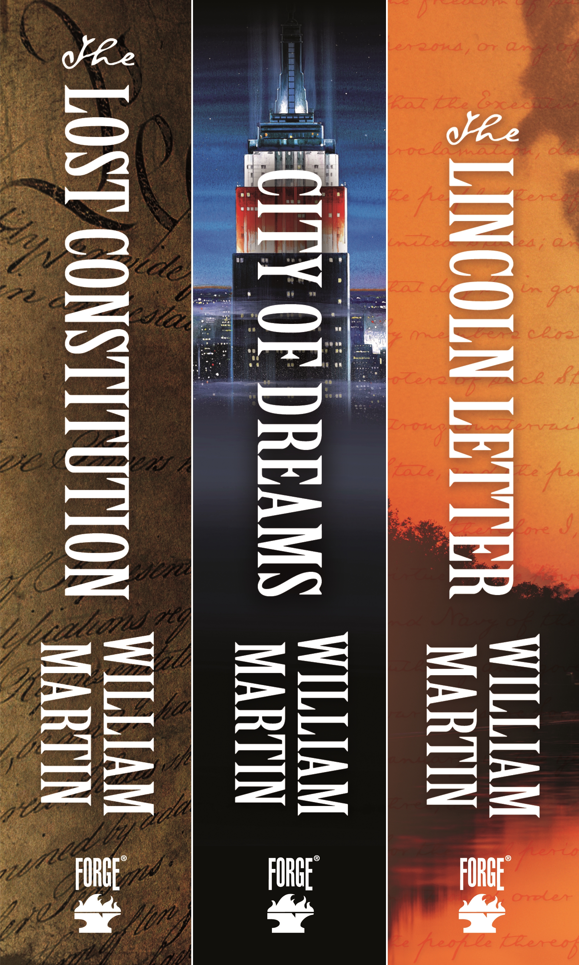 A Peter Fallon and Evangeline Carrington Collection : The Lost Constitution, City of Dreams, The Lincoln Letter by William Martin