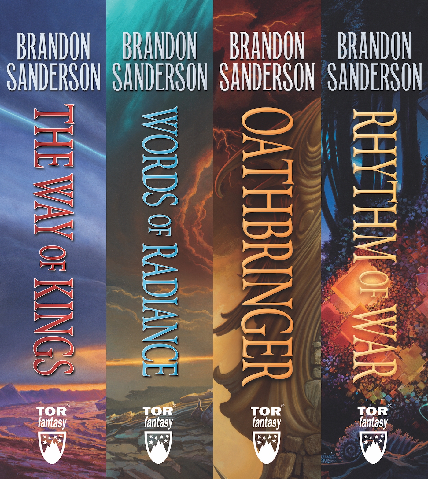 The Stormlight Archive, Books 1-4 : The Way of Kings, Words of Radiance, Oathbringer, Rhythm of War by Brandon Sanderson