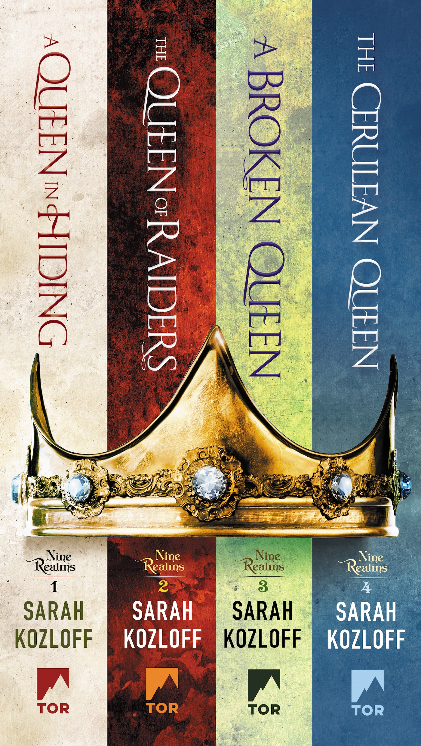 The Nine Realms : A Queen in Hiding, The Queen of Raiders, A Broken Queen, The Cerulean Queen by Sarah Kozloff