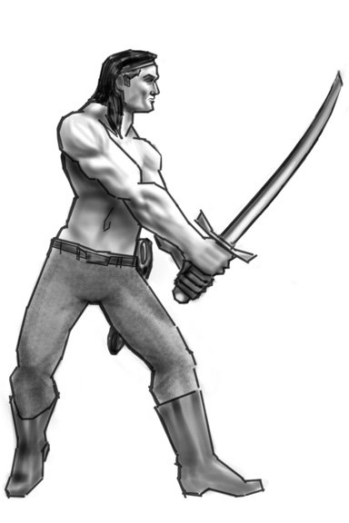Lan, sword practice