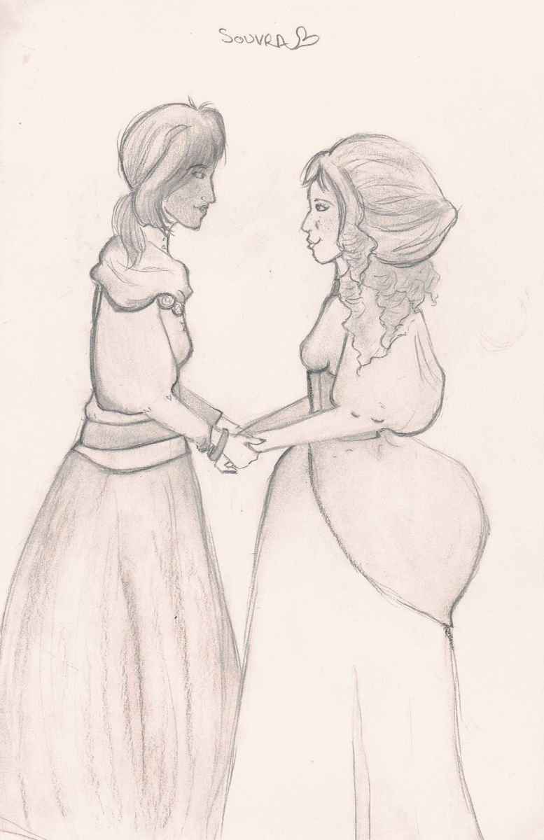 Elayne and Aviendha sketch